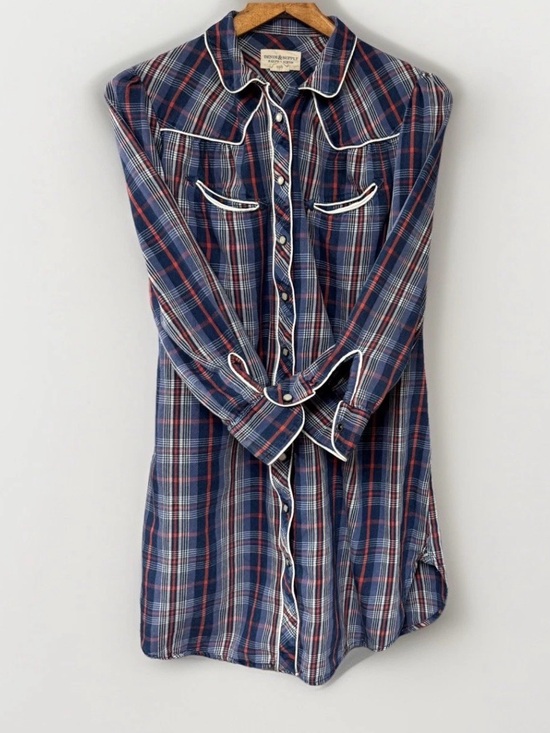 Denim & Supply Ralph Lauren Dresses & Skirts - Denim And Supply pearl snap front and sleeves Western Cowgirl Shirt Dress Medium